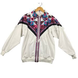 Vintage Fringe Western Jacket Aztec Festival Statement L
